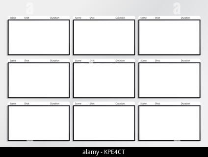 Hdtv modello di storyboard 9 telaio Foto Stock