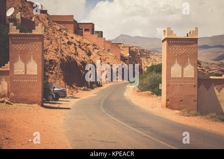 Tinerhir villaggio nei pressi di georges todra in Marocco Foto Stock