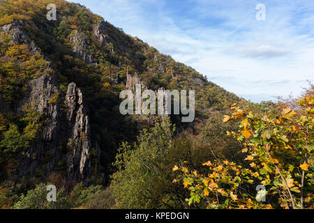 Bodetal Tor im Harz Herbst Foto Stock