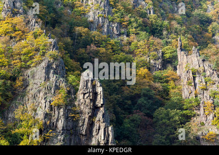 Bodetal Tor im Harz Herbst Foto Stock