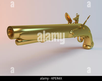 3D Golden gun Foto Stock