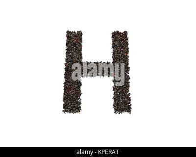 3d caratteri formanti la lettera H Foto Stock