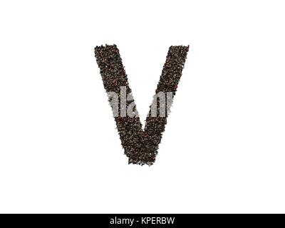 3d caratteri formanti la lettera V Foto Stock