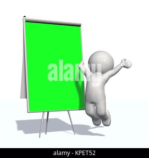 Green Screen Board con persone 3D Foto Stock