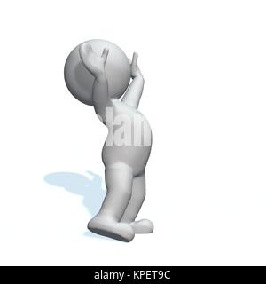 Cheer - persone 3D isolate su bianco Foto Stock