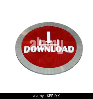 Pulsante di download gratuito - isolato su bianco Foto Stock