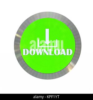 Pulsante di download gratuito - isolato su bianco Foto Stock