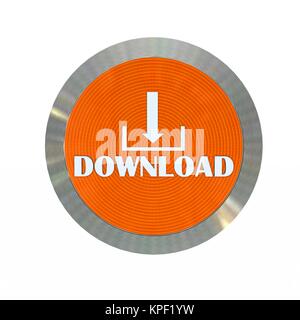 Pulsante di download gratuito - isolato su bianco Foto Stock
