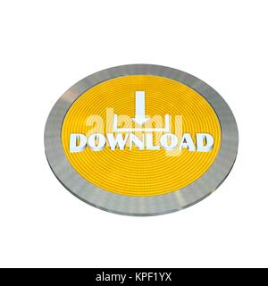 Pulsante di download gratuito - isolato su bianco Foto Stock