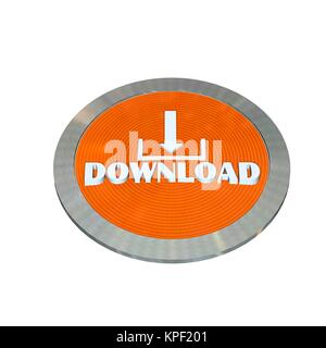 Pulsante di download gratuito - isolato su bianco Foto Stock