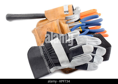 Strumento di costruzione della cinghia guanti di annunci Foto Stock
