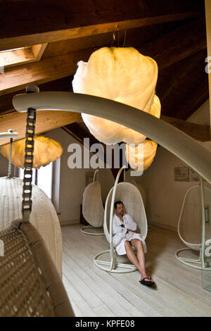 Sala relax, Pré-Saint-Didier Spa, Valle d'Aosta, Italia Foto Stock