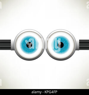 Vector Goggle con due occhi blu Foto Stock