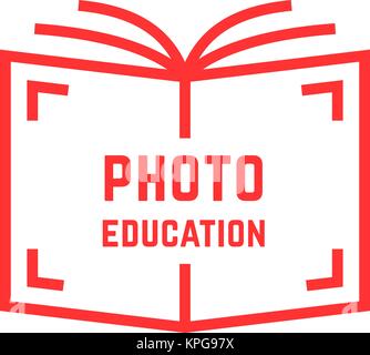 Semplice foto logo di istruzione Illustrazione Vettoriale