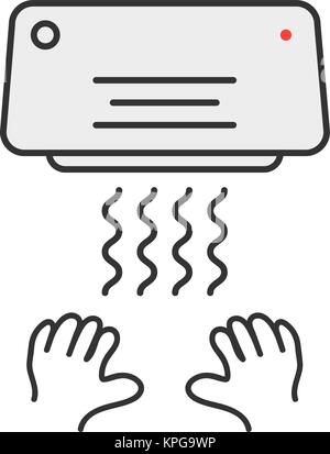 Semplice linea sottile mano emblema dell'essiccatore Illustrazione Vettoriale