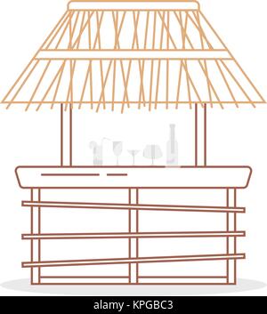Sottile linea bar in spiaggia Illustrazione Vettoriale