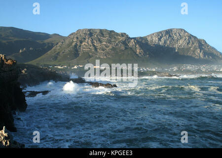 Increspato seascape a Hermanus, Sud Africa Foto Stock