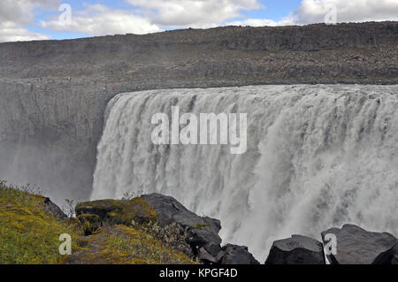 Dettifoss, isola, wasserfall, fluss, Kaskade, kaskaden, Bach, bergbach, wildbach, natur, landschaft, gewalrtig, Jökulsárgljúfur, schlucht, canyon, del Grand Canyon Foto Stock