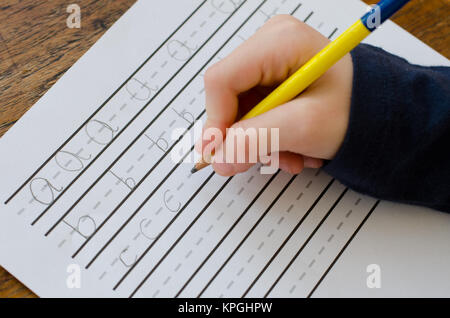 La scrittura di abc Foto Stock