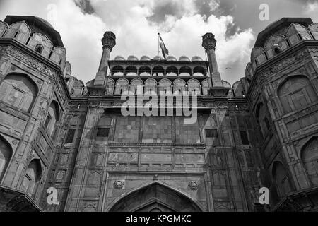 New Delhi , India-September 14, 2014 Una vista di Lahori Gate a Fort rosso Foto Stock