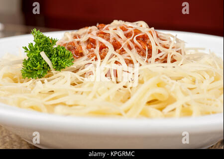 pasta con carne Foto Stock