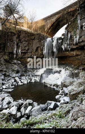 Forza Ashgill, in inverno, Garrigill, Cumbria, Regno Unito Foto Stock