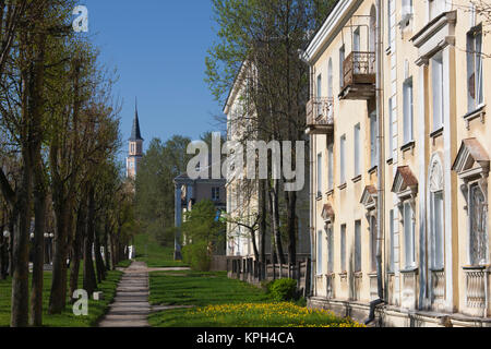 Estonia Estonia nordorientale, Sillamae, ex dell era sovietica uranio segreta città di elaborazione, il mero Pst, Avenue al mare Foto Stock