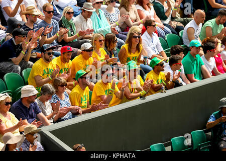 Londra, Inghilterra - 26 giugno: Aussies il giorno 4 di Wimbledon Lawn Tennis campionati a tutti England Lawn Tennis e Croquet Club a Wimbledon il 25 giugno 2014 in London, England People: Aussies Foto Stock