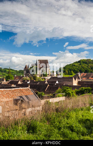 La Romania, Transilvania, Biertan, fortificato del XV secolo la chiesa sassone, vista in elevazione Foto Stock