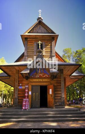 Chiesa principale del monastero, Santo Mountainf di Grabarka sa anche come la "Montagna delle Croci". Il più importante luogo di culto ortodosso in Polonia. Foto Stock