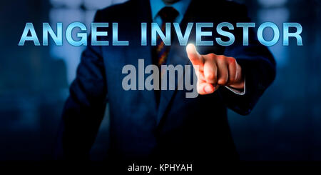 Imprenditore rivolta all'ANGEL INVESTOR Foto Stock