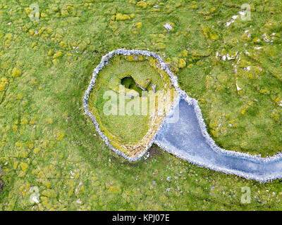 Caherconnell Celtic stone fort, primo Medioevo a Burren Regione, County Clare, Irlanda Foto Stock