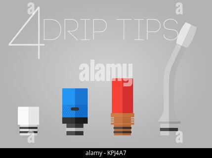 4 colorato suggerimenti di gocciolamento impostato Foto Stock