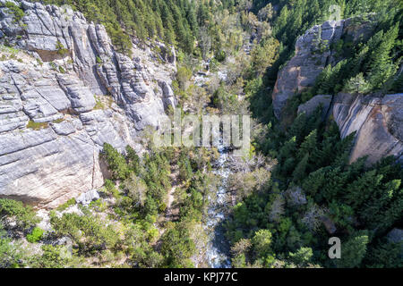 Vista aerea del Sud Piney Creek Foto Stock