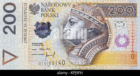 Puzzle con denaro polacco Foto Stock