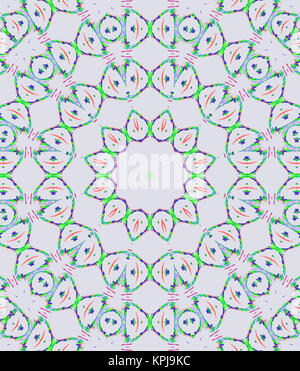 Geometrica astratta sfondo senza giunture. Cerchio concentrico ornamento e multicolori ellissi pattern su grigio chiaro. Foto Stock