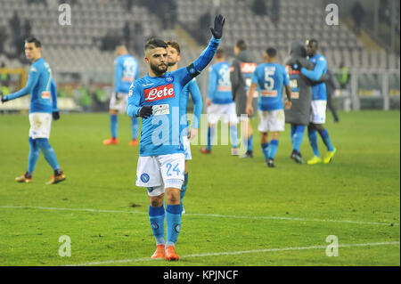 Lorenzo Insigne (SSC Napoli) durante la serie di una partita di calcio tra Torino FC e SSC Napoli allo Stadio Grande Torino il 16 dicembre, 2017 a Torino, Italia. Foto Stock
