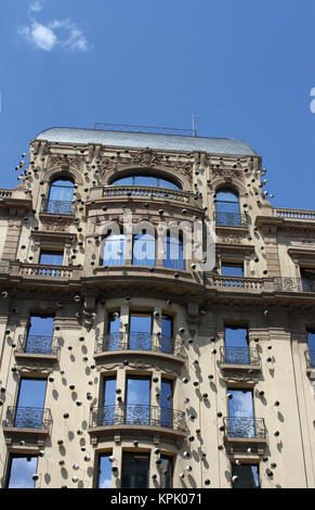 Close-up di dettaglio appartamento locale edificio, Barcelona, Spagna. Foto Stock