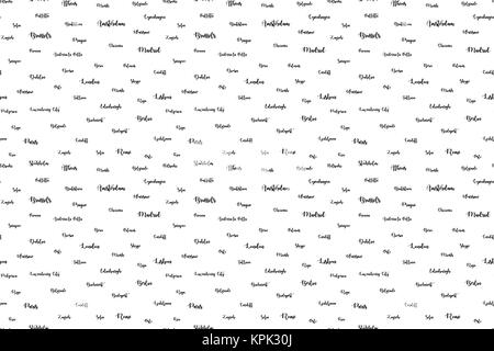 Capitali d'Europa. Sfondo senza giunture. Stampa vettoriale. Illustrazione Vettoriale