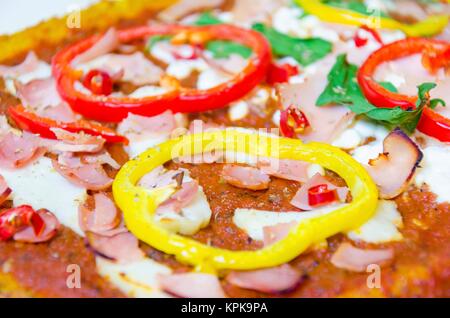 Condimenti della pizza Foto Stock