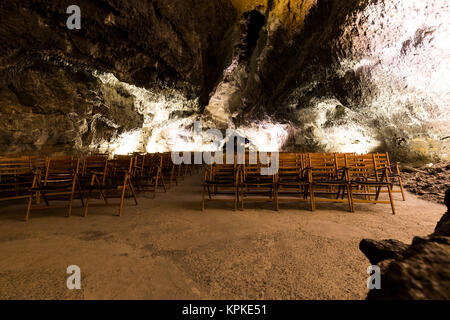 Grotta verde (cueva de los Verdes) in Lanzarote, Isole canarie, Spagna Foto Stock