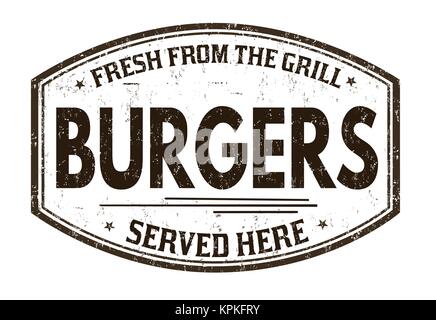 Hamburger grunge timbro di gomma su sfondo bianco, illustrazione vettoriale Illustrazione Vettoriale