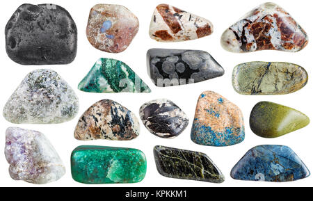 - Pietre shungite, porphyrite, diopside, etc Foto Stock