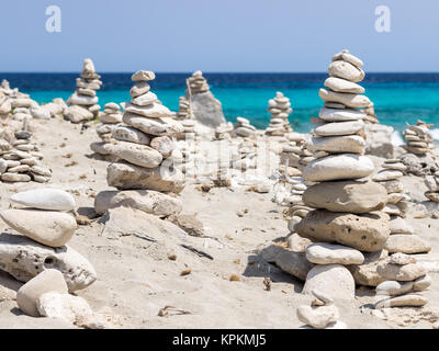 Queste composizioni possono essere visto nella spiaggia di Ses Illetes, Formentera, Spagna Foto Stock