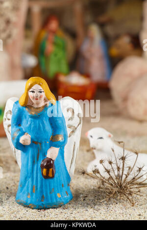 Provenzale presepe di Natale la figura di un angelo in terracotta Foto Stock