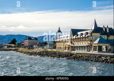 Puerto Natales sullo Stretto di Magellano, Patagonia, Cile Foto Stock