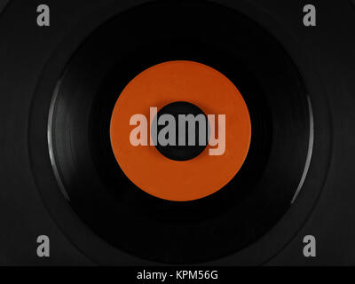 Vinile su un fonografo gomma tappetino piatto Foto Stock