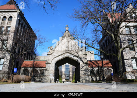 Cobb Gate fornisce la voce al UChicago quad ed è tradizione per i nuovi studenti passano attraverso di essa nel corso di orientamento come iniziano la loro carriera dello studente Foto Stock