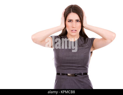 Business donna non in ascolto Foto Stock