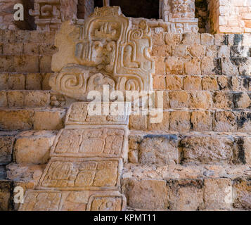 Ek Balam Maya sito archeologico. Gli antichi Maya Piramidi e rovine, la penisola dello Yucatan, Messico. Foto Stock